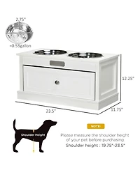 Ruie Large Elevated Dog Bowls Feeding Station with 11L Storage Drawer