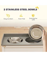 Ruie Elevated Dog Feeding Station with Pull-Out Storage for Large Dogs