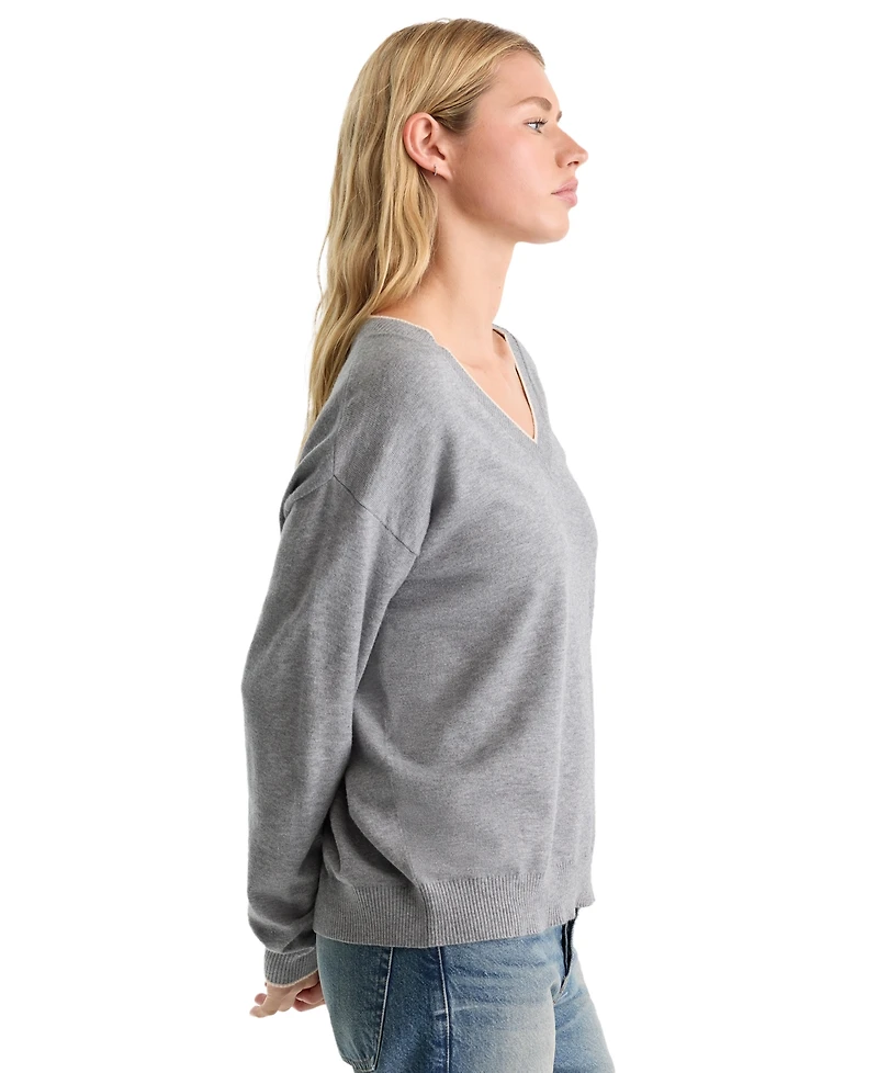 Good American Women's Cozy V-Neck Pull-On Sweater