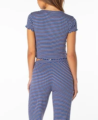 Roxy Women's Poolside Crop Striped T-Shirt
