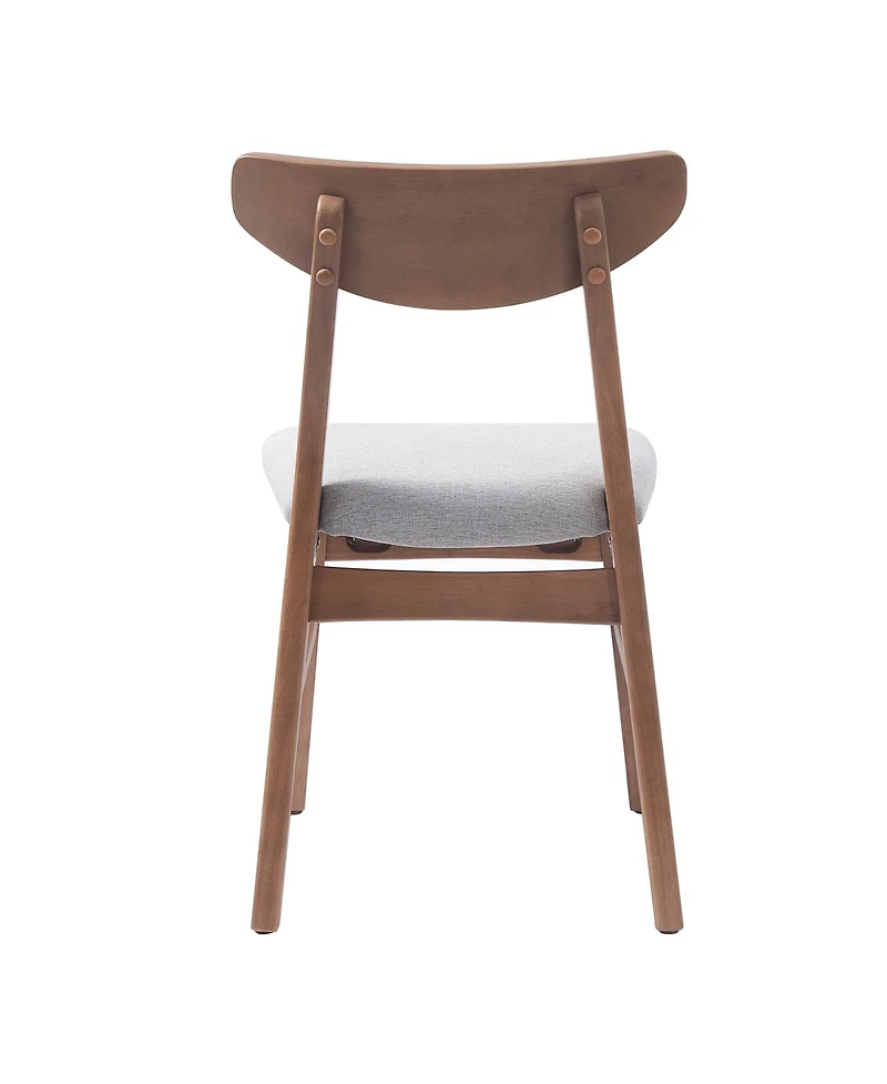 Streamdale Furniture 4-Piece Modern Scandinavian Dining Chairs, Curved Wood and Fabric