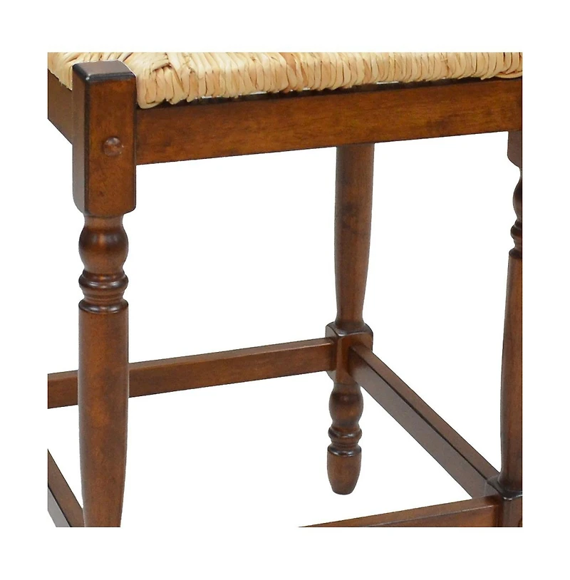 HomeRoots 29" Solid Wood Backless Bar Height Bar Chair