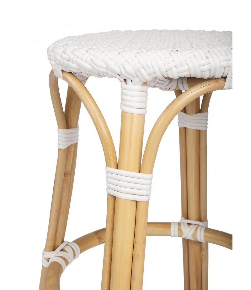 HomeRoots 24" Heavy Duty Rattan Backless Counter Height Bar Chair