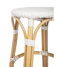 HomeRoots 24" Heavy Duty Rattan Backless Counter Height Bar Chair