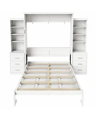Streamdale Furniture Full Size Murphy Bed with Storage Shelves and Drawers
