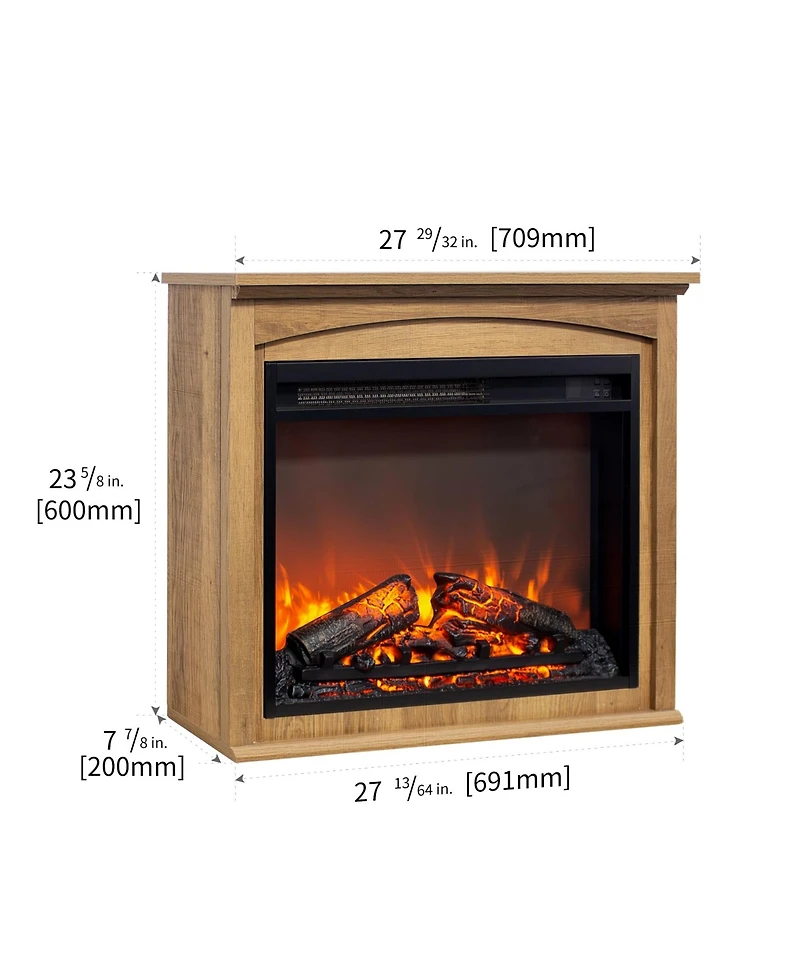 Mondawe 28 Inch Tv Media Entertainment Center With Electric Fireplace