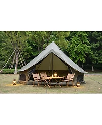 Streamdale Furniture Oxford 9.8feet Family Bell Tent with Stove Jack - 4 Season Glamping Shelter