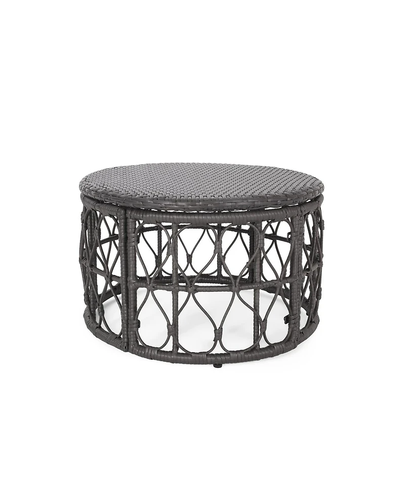Streamdale Furniture Boho Wicker Outdoor Coffee Table with Looped Design
