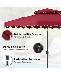 Sugift 9 ft Patio Umbrella with Push Button Tilt and Crank