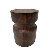 HomeRoots 16" Solid Wood Round End Table