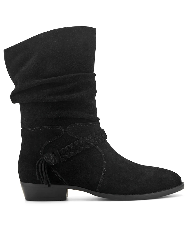 Earth Women's Printy Suede Ruched Pull-On Boots