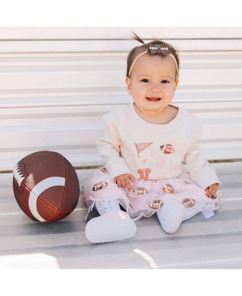 Sweet Wink Baby Girls Game Day Icon Long Sleeve Romper