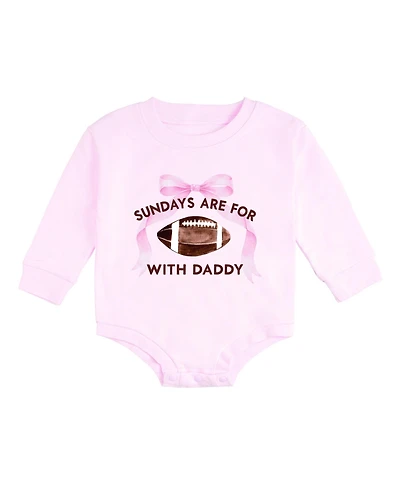 Sweet Wink Baby Girls Sundays Are For Football Long Sleeve Romper