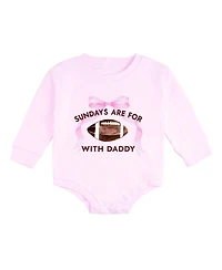 Sweet Wink Baby Girls Sundays Are For Football Long Sleeve Romper