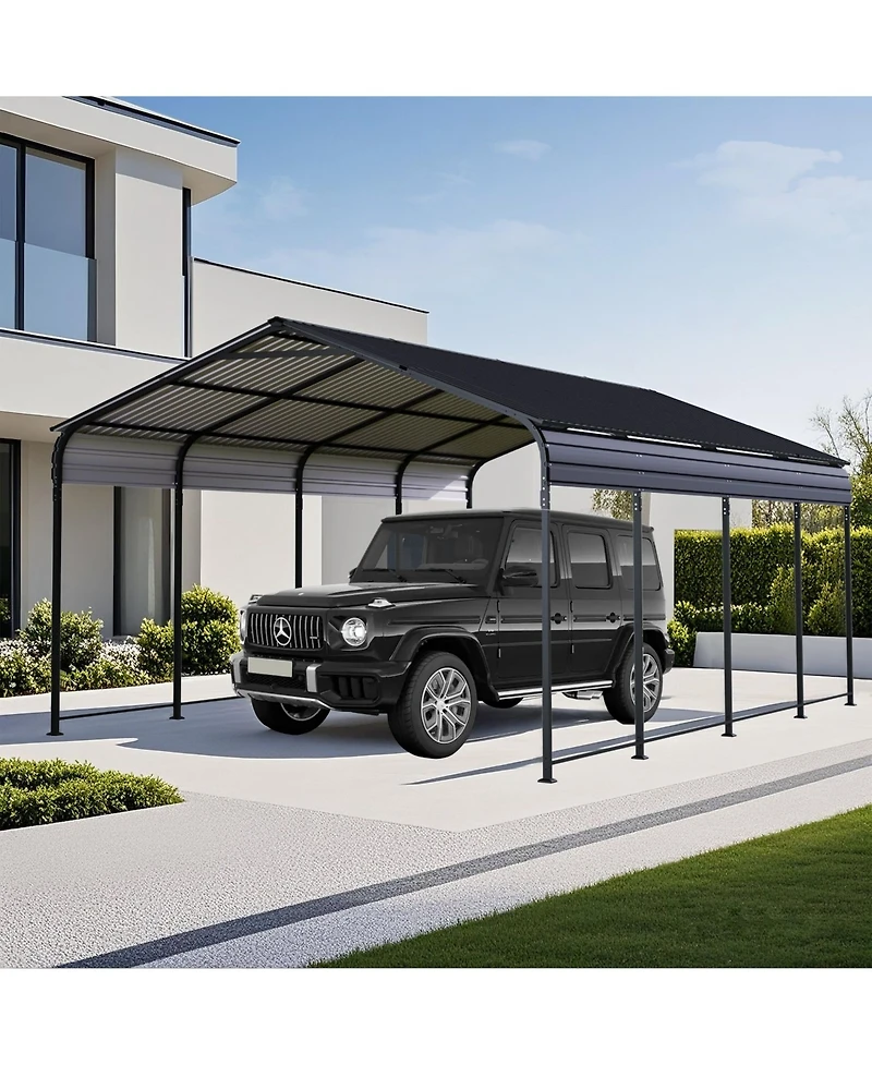 Clihome Heavy Duty Metal Carport With Galvanized Steel Roof