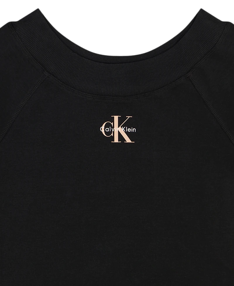 Calvin Klein Girls' 7-16 Monogram Crewneck Sweatshirt