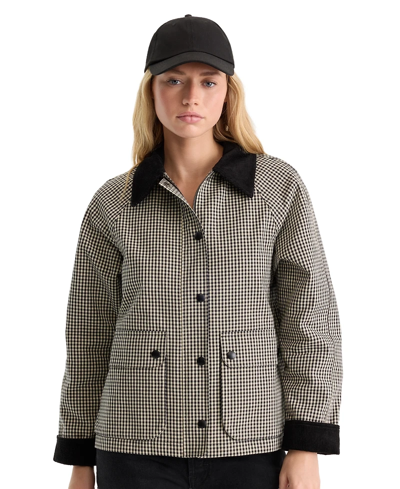 Good American Women's Collared Cotton Barn Jacket