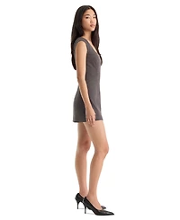 Good American Women's Square Neck Cap-Sleeve A-Line Dress