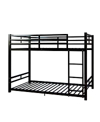 Streamdale Furniture Twin Over Twin Metal Bunk Bed with Ladder and Guardrails