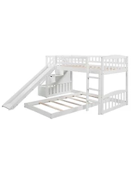 Streamdale Furniture Twin over Twin Bunk Bed with Slide and Two Drawers