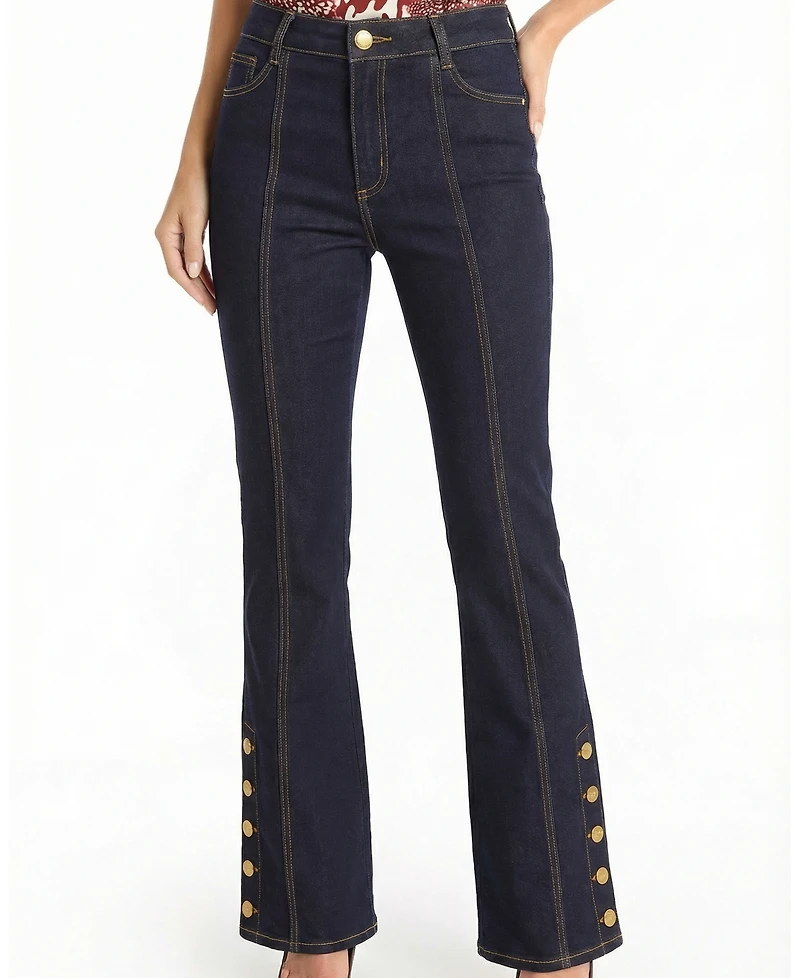 The Noli Shop Women's Classic Veronica Button Jean