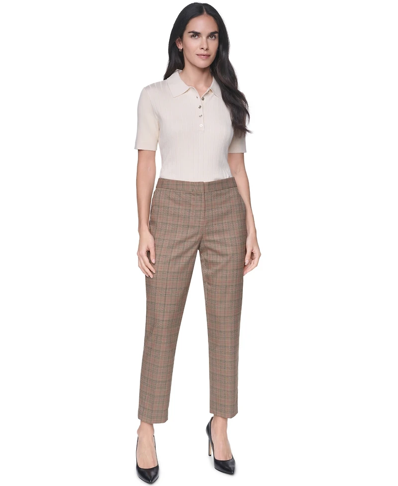Tommy Hilfiger Women's Plaid Mid-Rise Ankle Pants