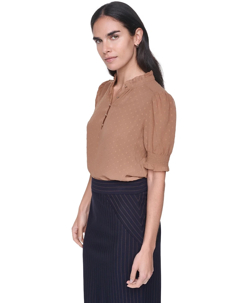 Tommy Hilfiger Women's Clip Dot Mock Neck Popover Top