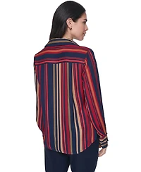 Tommy Hilfiger Women's Long-Sleeve Striped Popover Blouse