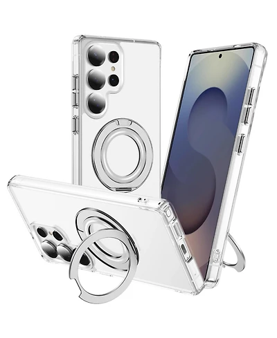 Alpha Digital Magnetic Ring Stand Shockproof Case Compatible with Samsung Galaxy S25 Ultra