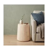 HomeRoots 18" Natural Solid Wood Round End Table