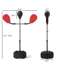 Zeny Boxing Bag with Stand, Adjustable Height Punching Speed Bag with 2 Target Arms, for Training, Exercise