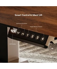 Flexispot Fusion Retro 70" L-Shaped Electric Height Adjustable Standing Desk For Home Office-Walnut Veneer