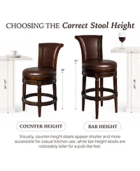 Maven Lane Pullman Counter Stool Finish with Faux Leather