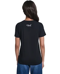 Karl Lagerfeld Paris Women's Short-Sleeve Crewneck T-Shirt