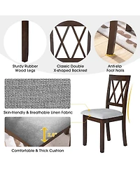 Streamdale Furniture Dining Collection Set of 2 Upholstered Solid Wood Legs Dining Chairs