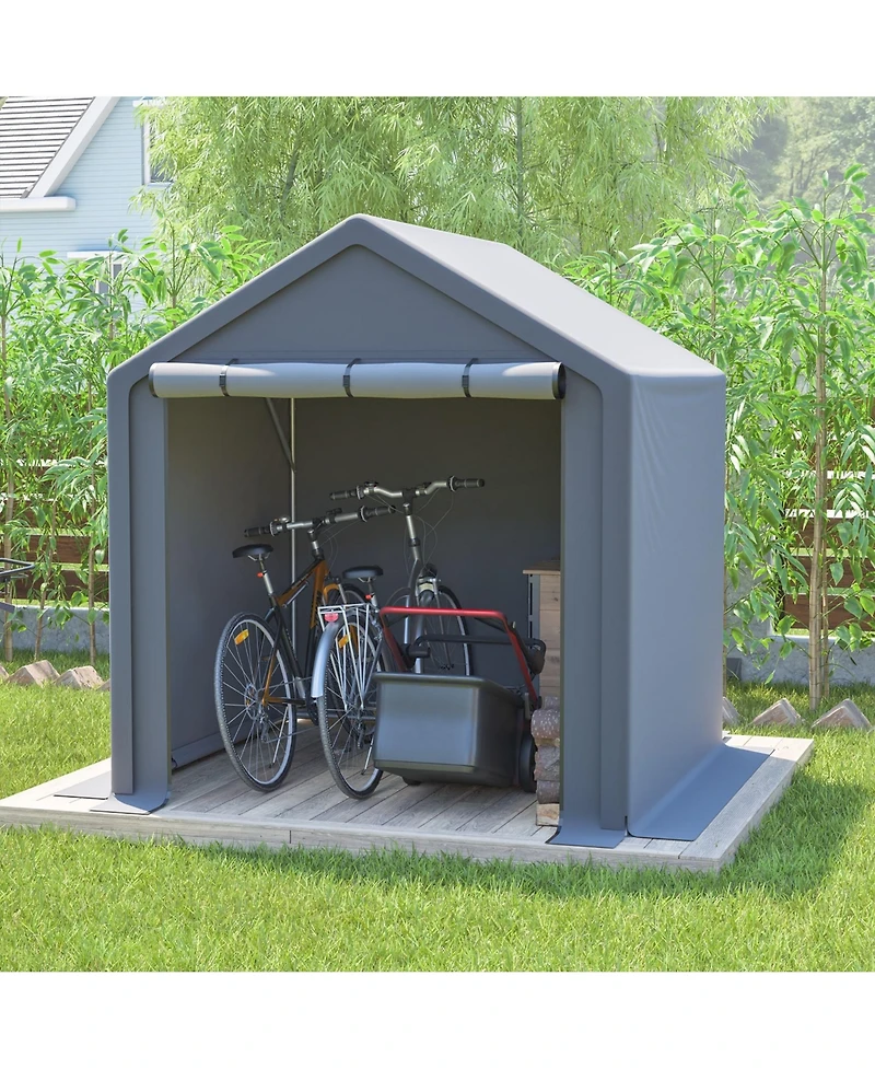 Clihome 6x6 Feet All-Season Storage Tent Quick-Install Waterproof and Uv-Resistant Outdoor Shed