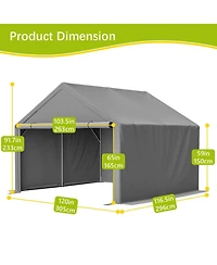 Clihome 10x10 Feet Storage Shed, Waterproof Uv Resistant Shelter with Roll-Up Door and Mesh Windows