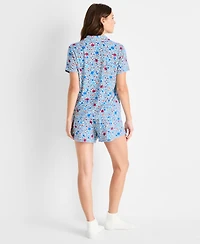 State of Day Women's 2-Pc. Short-Sleeve Notched-Collar Pajama Set Xs-3X, Created for Macy's