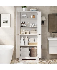 homfan Kitchen Pantry Cabinet 70" Tall Storage with Doors and Adjustable Shelves, Freestanding Cupboard for Living Room and Dining Room