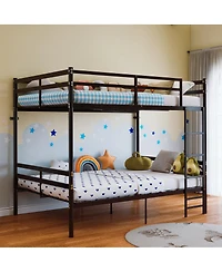 Streamdale Furniture Metal Twin Over Twin Bunk Bed with Safety Guardrails