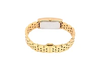 Peugeot Women's 35x18mm 14K Gold-Plated Rectangular Roman Numeral Stainless Steel Watch
