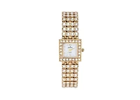 Peugeot Women's 14K Gold-Plated Jeweled Watch with Four Strands of Genuine Swarovski Crystals