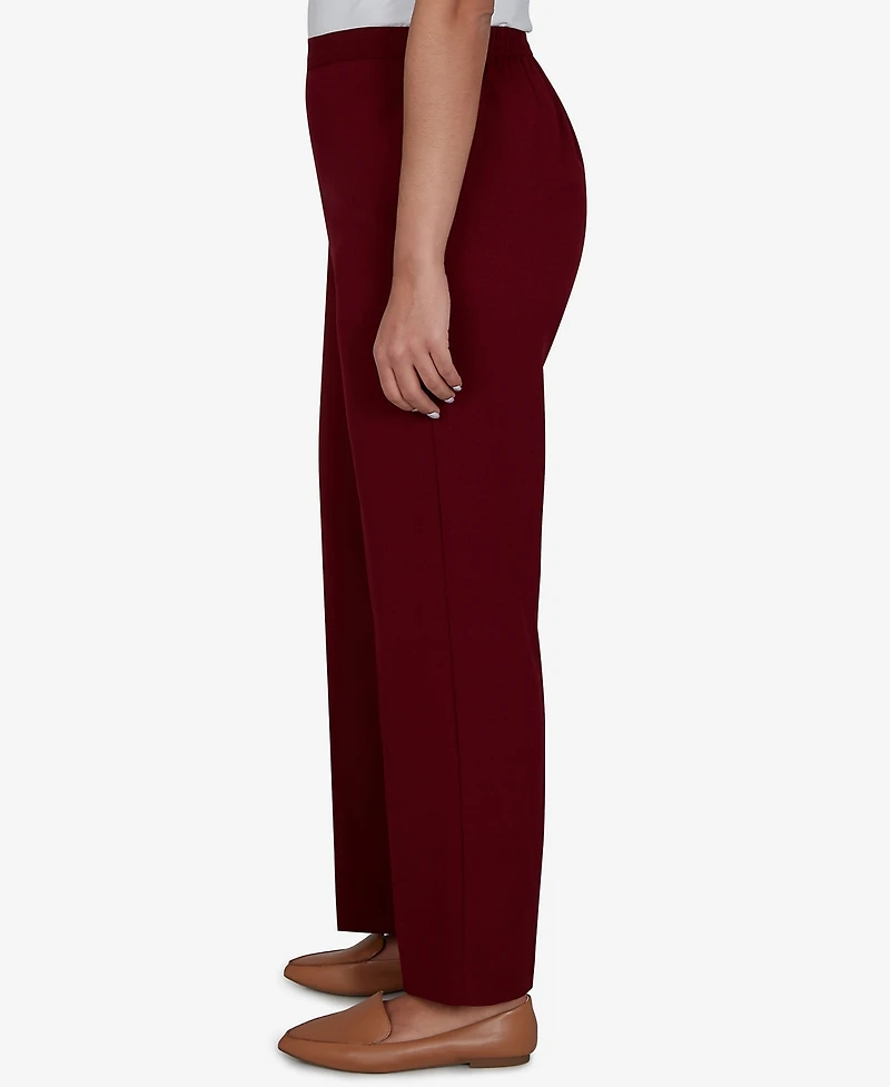 Alfred Dunner Women's Union Square Textured Cranberry Pants