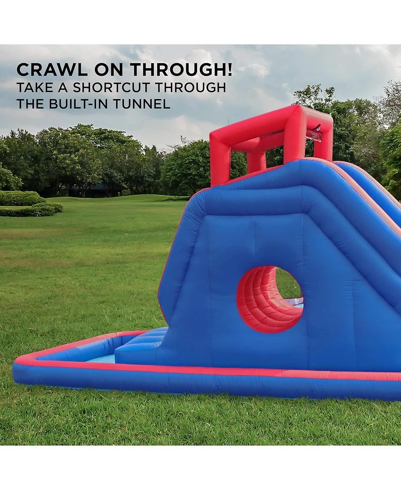 Sunny & Fun Inflatable Water Slide with Bounce House & Splash Pool