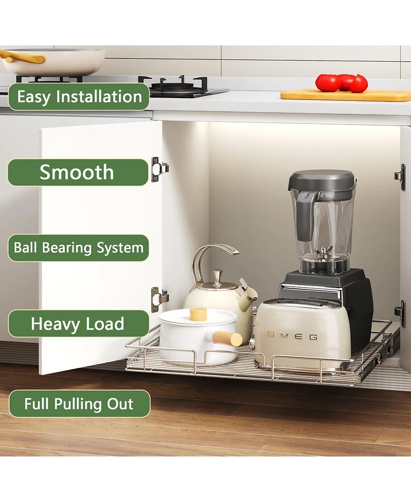 Lovmor Pull Out Cabinet Organizer Storage Slide Shelves for Kitchen Cabinets