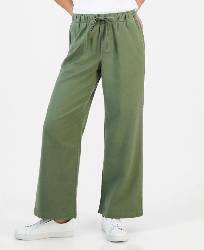 Style & Co Women's Petite Dobby Pull-On Wide-Leg Pants, Macy's Exclusive