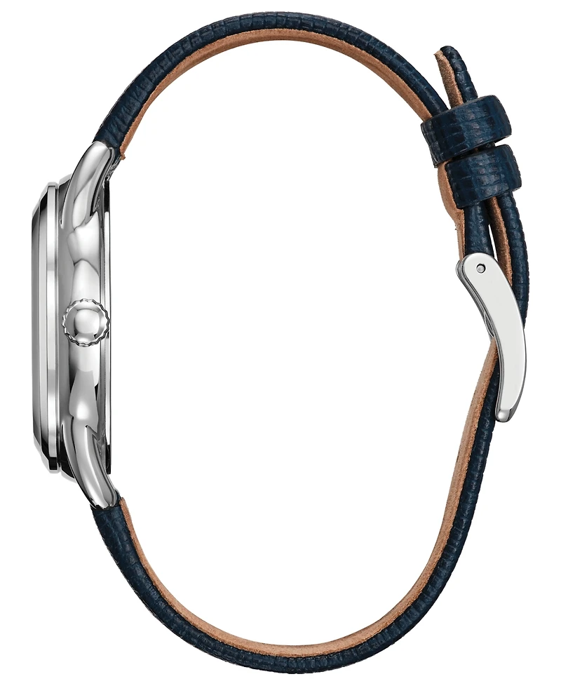Citizen Women's Mickey and Minnie in Tandem Blue Leather Strap Watch 36mm
