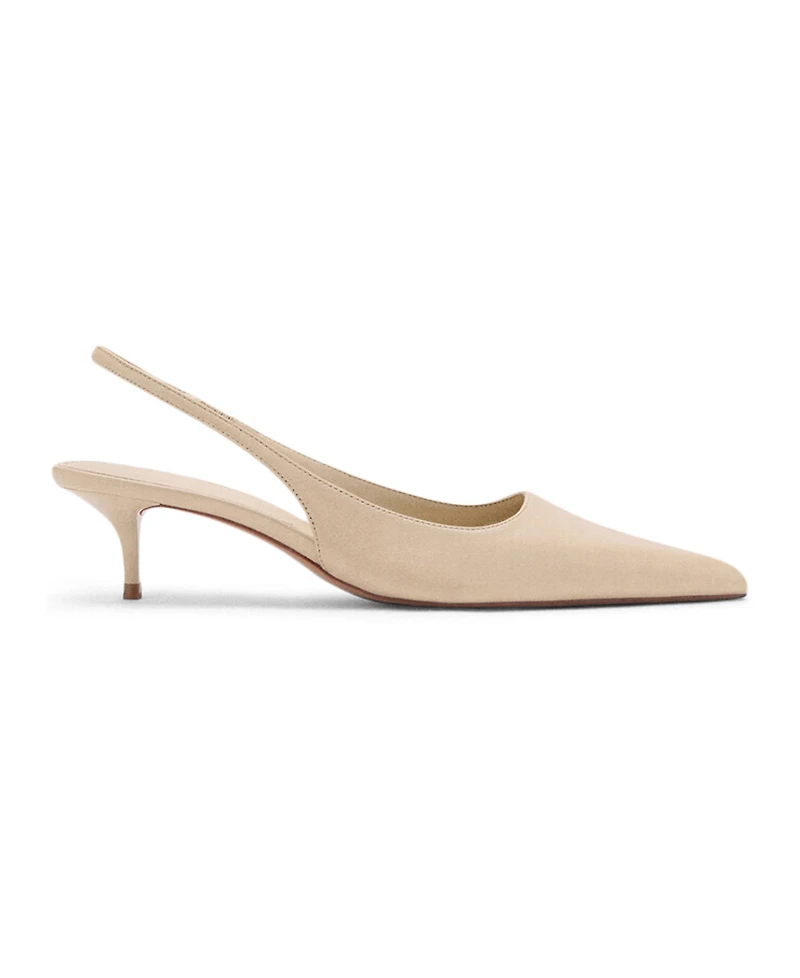 Mango Women's Pointed-Toe Leather Heeled Shoes