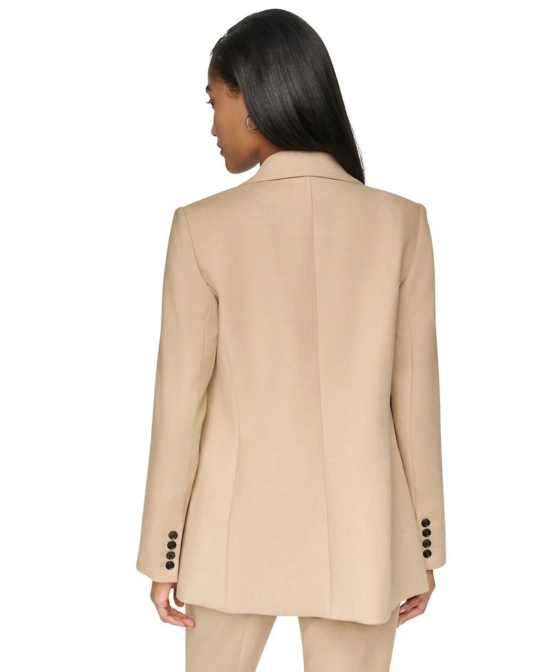 Dkny Women's Long-Sleeve Notch Collar Button-Front Blazer
