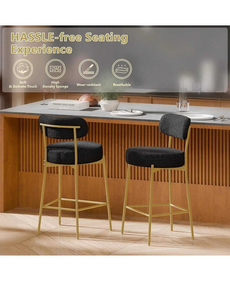 Dyhome 24" Bar Stools Set of 2, Counter Height Chairs